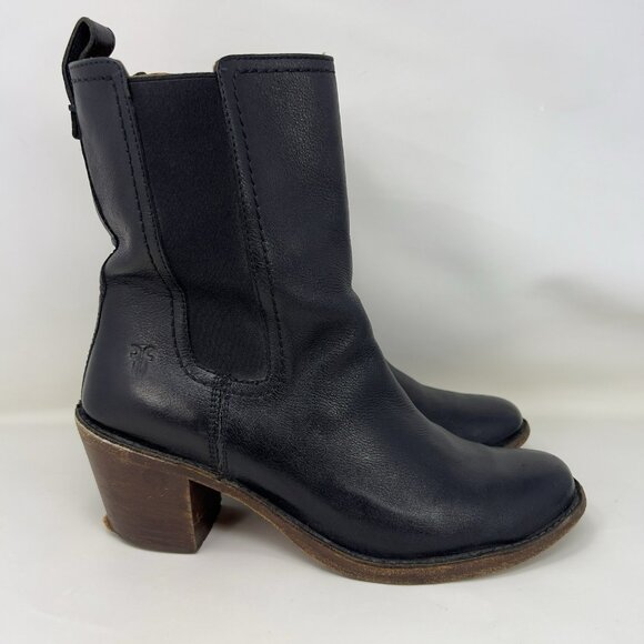 Frye Shoes - Frye Carmen Chelsea Leather Elastic Boots Black Women’s Size 9 B